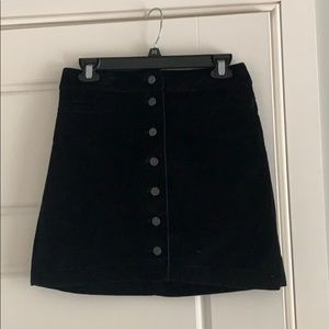 Aritzia Wilfred brand mini corduroy black skirt